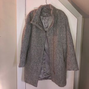 H&M Gray Faux Mohair Coat